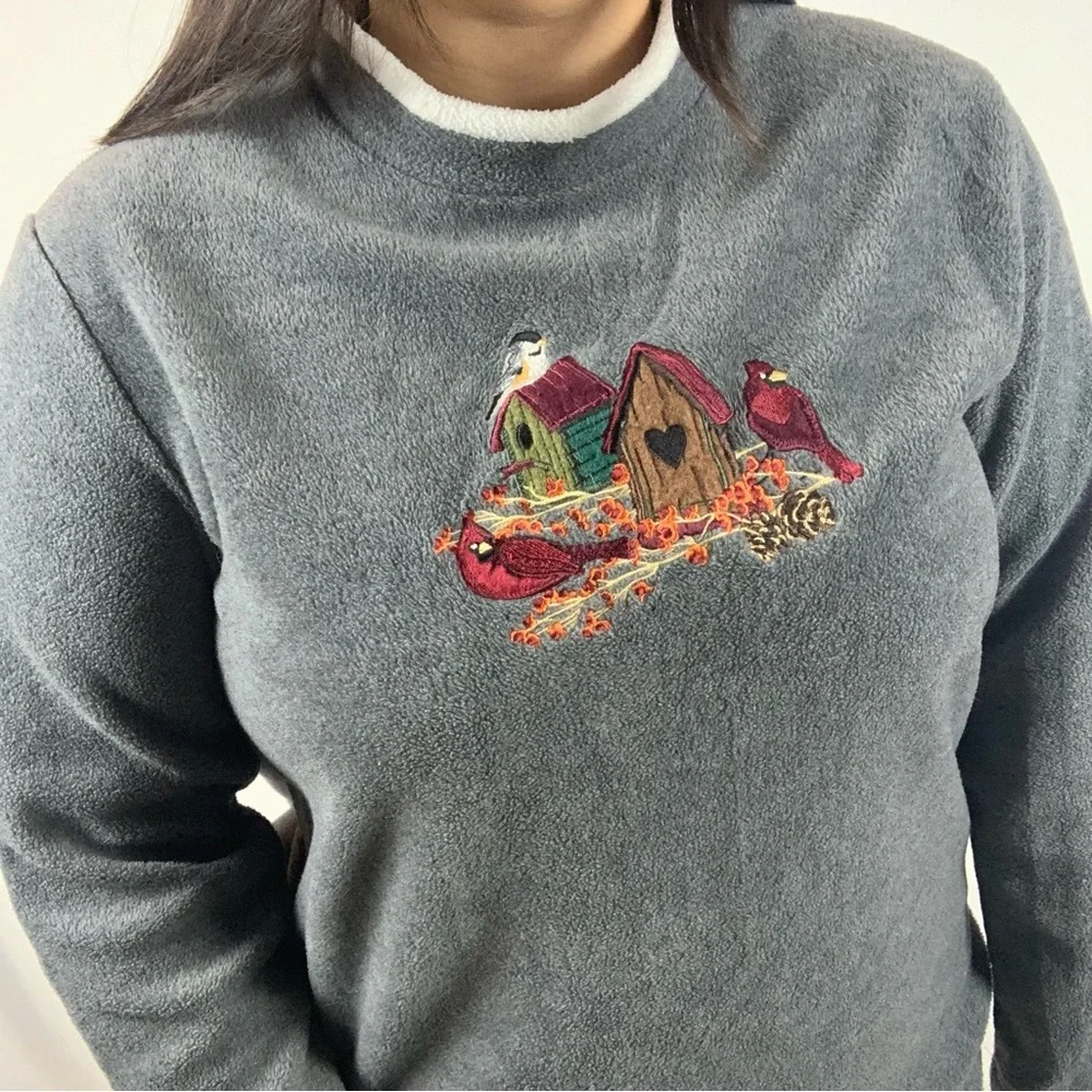 Vintage Birdhouse Fleece Crewneck - Picture 3 of 4